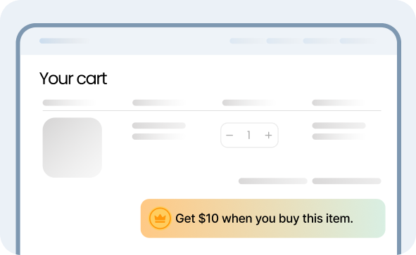 Reward labels on cart