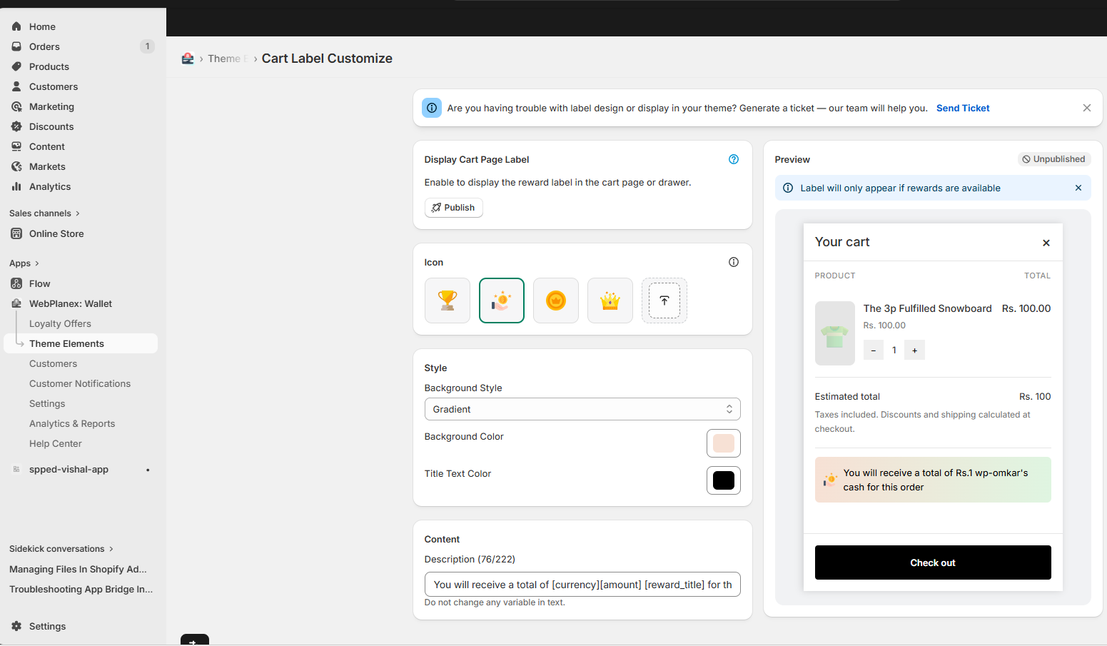 Easily Customize Cart Page or Drawer Labels